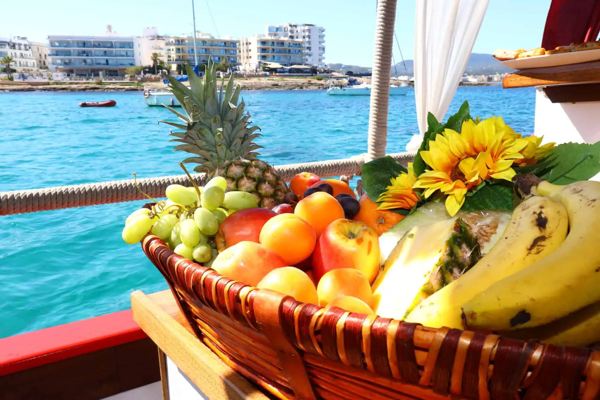 Beautiful fruit platter at the bar, ideal for wedding guests