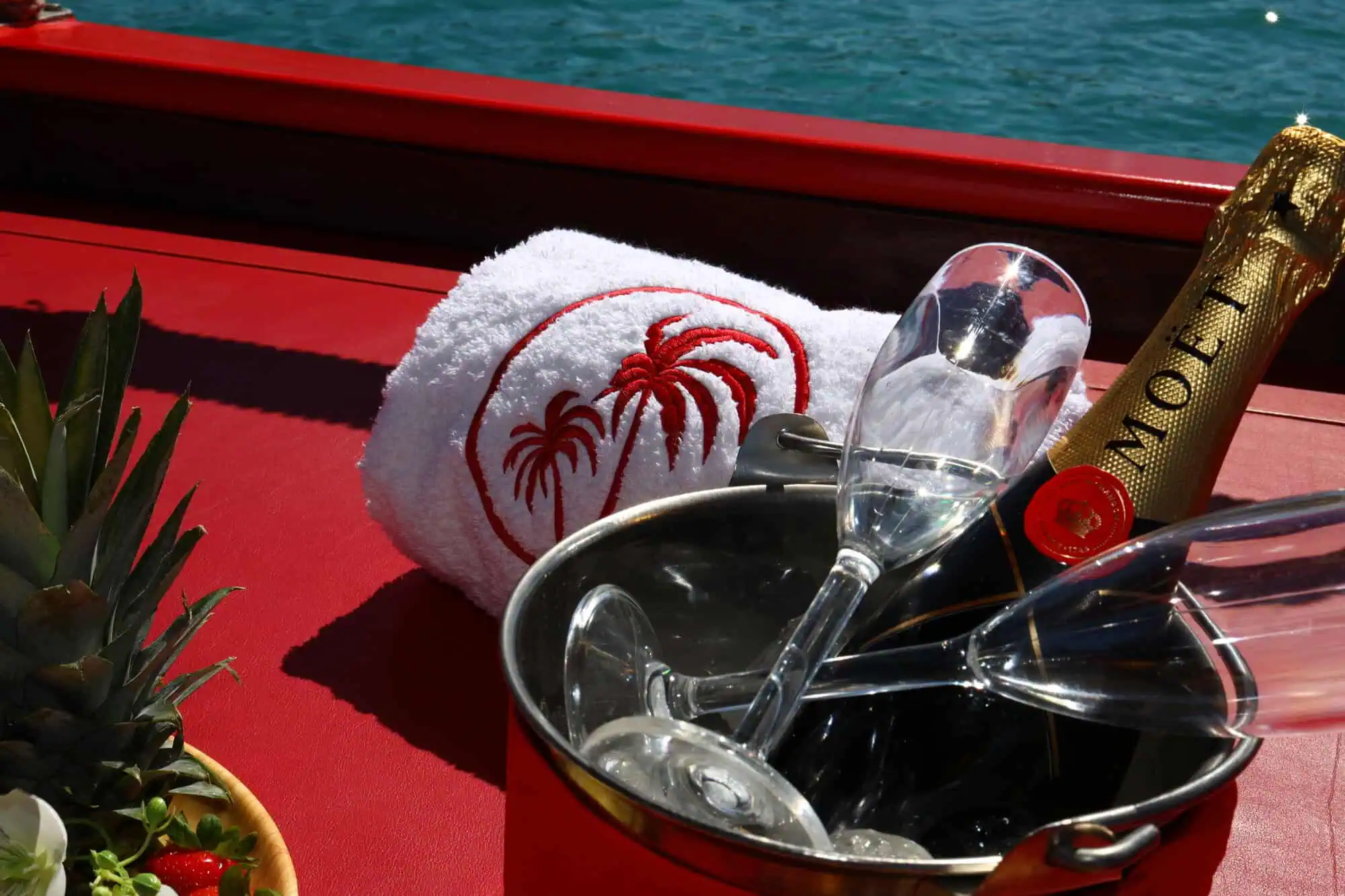 Chilled cava ready for a wedding toast on Salvador Ibiza