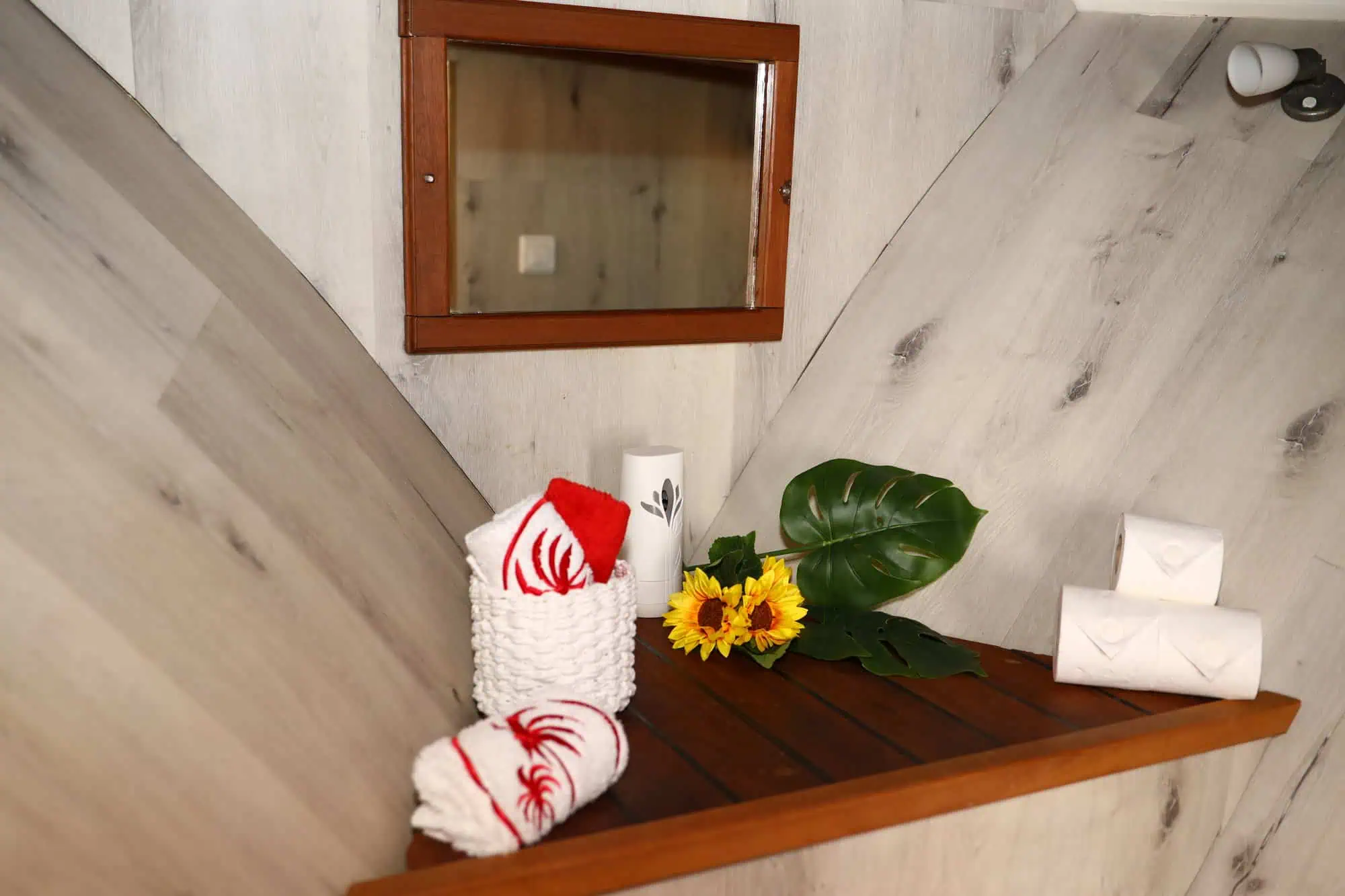 Clean and modern boat bathroom