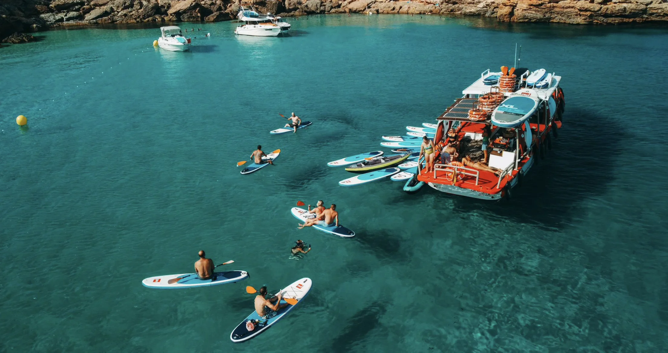 Corporate group enjoying drinks on Salvador Ibiza